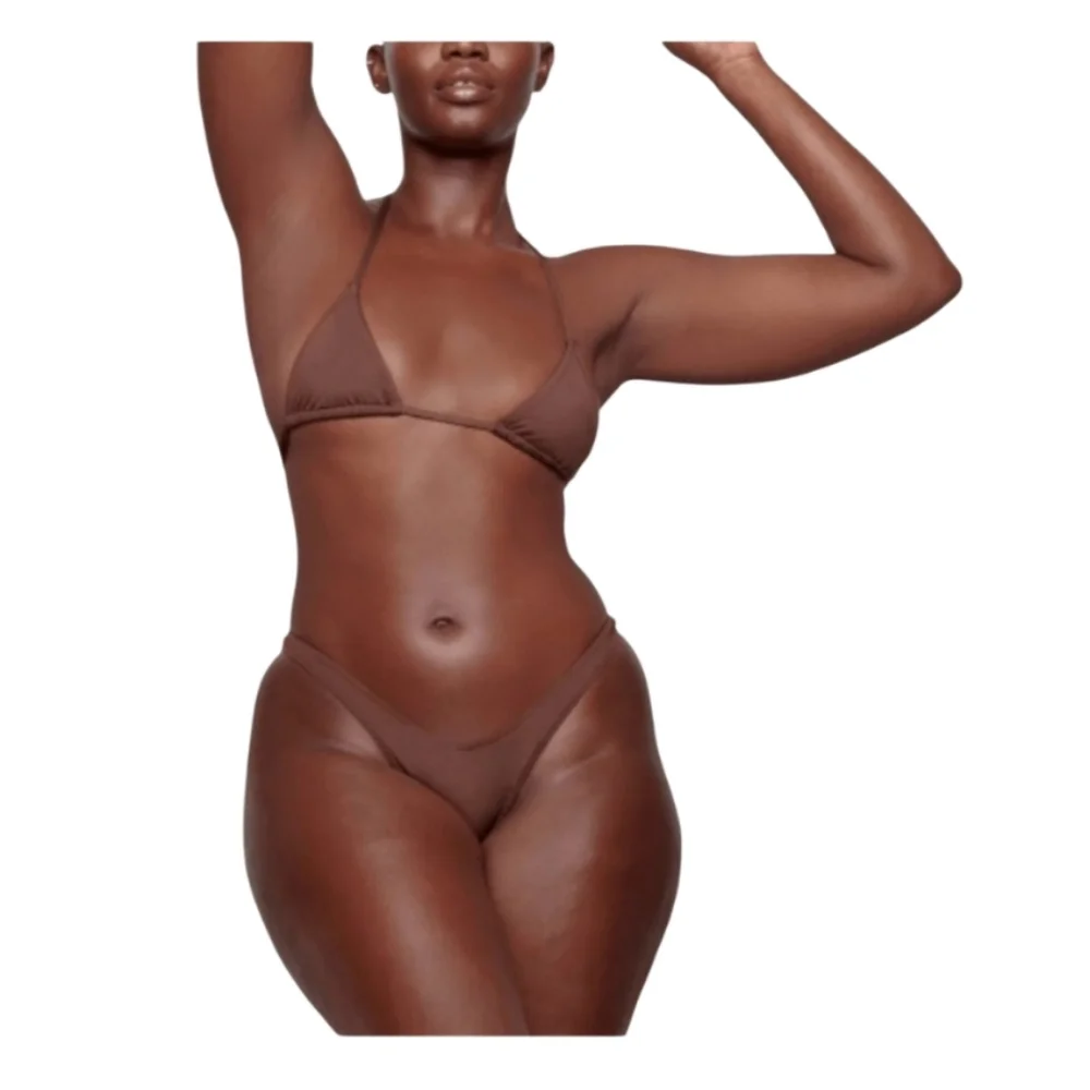 NWT Skims Swim Micro Tanga Bikini Bottoms 4X Cocoa Brown